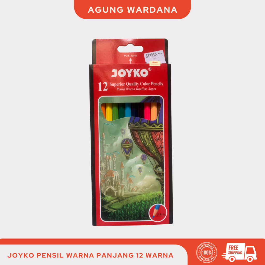 

JOYKO PENSIL WARNA PANJANG 12 WARNA SUPERIOR QUALITY