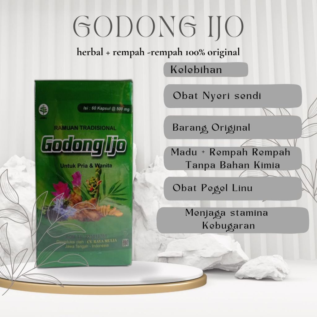 Ready Bpom terbaru Godong Ijo menyehatkah Tubuh Obat Pegel Linu Dan Masuk Angin kemasan Terbaru
