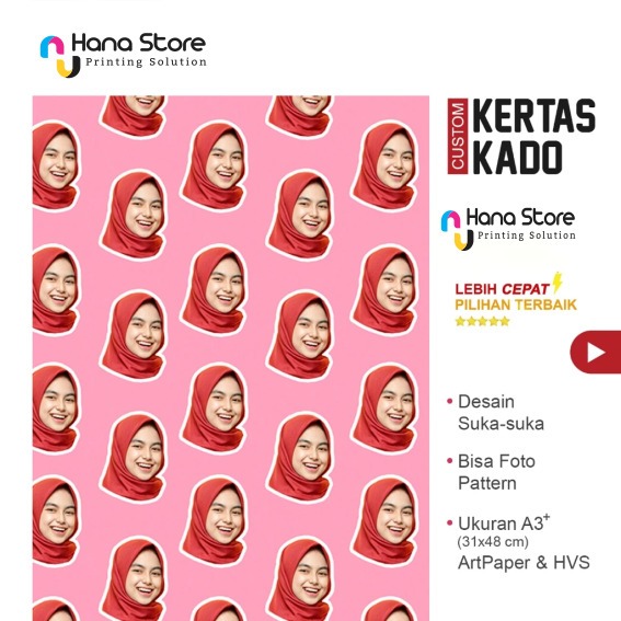 

Custom Kertas Kado Wrapping Paper Gambar Muka Suka-Suka Pattern
