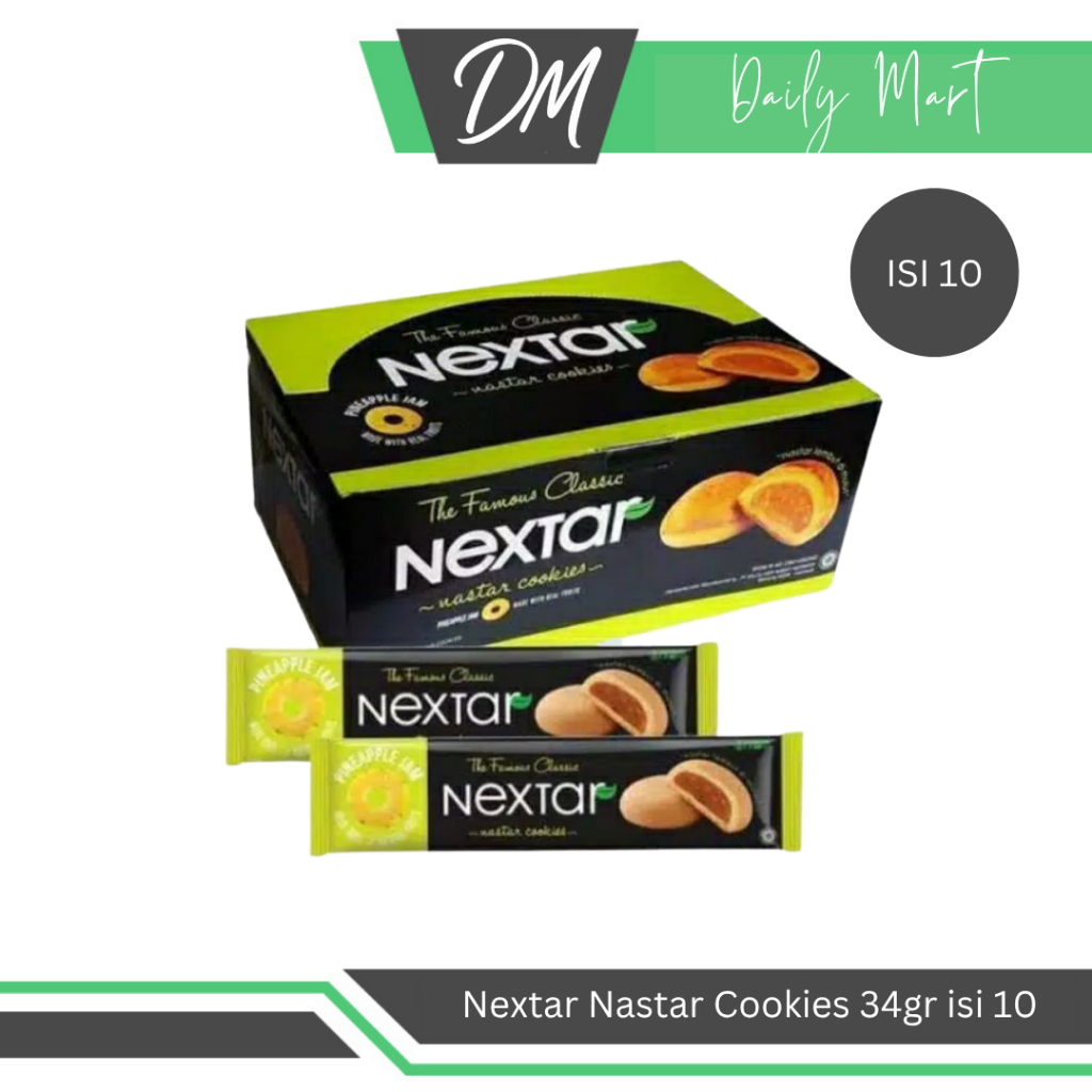 

Nextar Nastar Box Isi 10 pcs x 34gr - Cemilan Nabati Rasa Nanas/Pineapple Enak Murah Original Bergizi