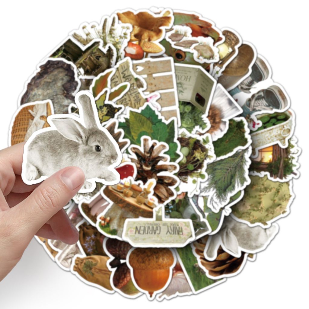 

[50 Pcs] DECO STICKER | STICKER DIY | JURNAL AESTHETIC forest stiker grafiti gaya hutan ins retro kecil segar gaya hutan dekorasi ponsel tablet buku tangan stiker