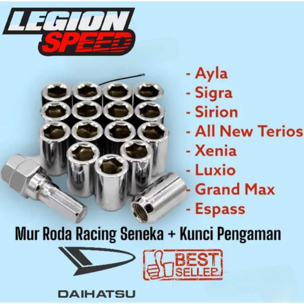 Mur Roda Racing Baut Velg Seneka 16 Pcs Kunci Pengaman Mobil Xenia Avanza Livina Dll