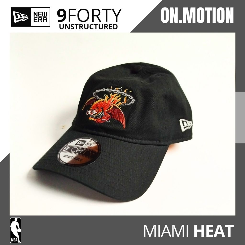 Miami Heat Gnarly 940 Unstructured Hitam NEW ERA Topu Baseball