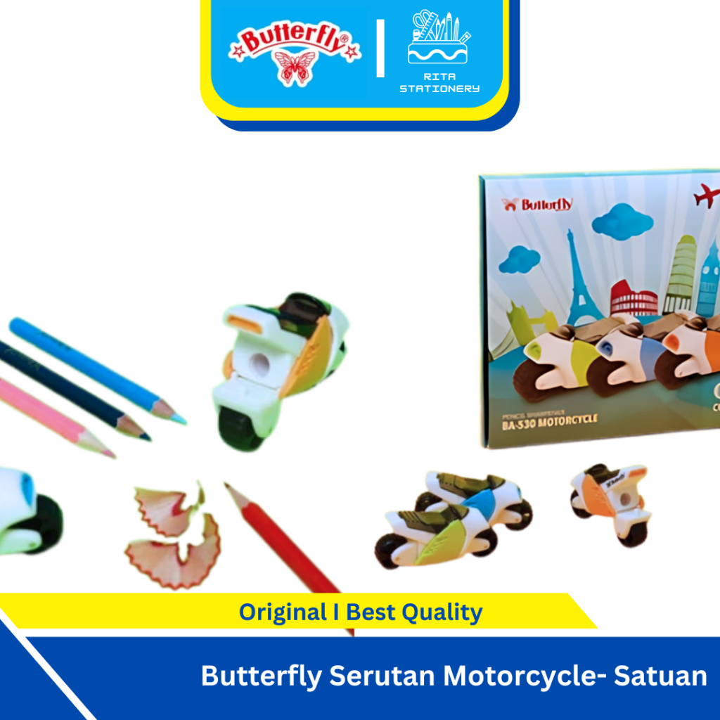 

Butterfly Serutan BA-530 Sharpener / Rautan Lucu Model Motor Anak Cowok Laki-laki Motorcycle