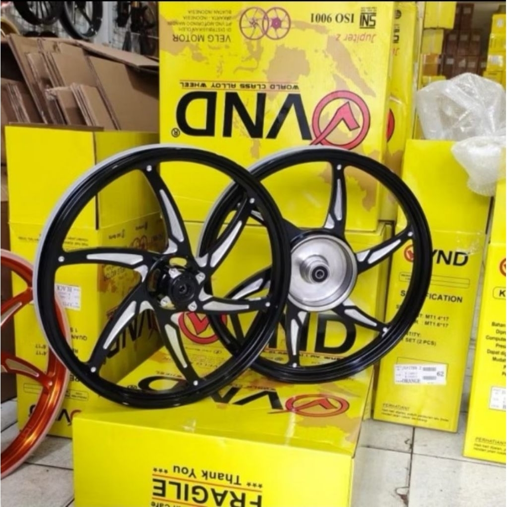 VELG VND RACING SIX STAR V2 RING 17 PALANG 6 DEPAN 1.40×17 BELAKANG 1.60×17 ORIGINAL JUP-Z, F1ZR, MX