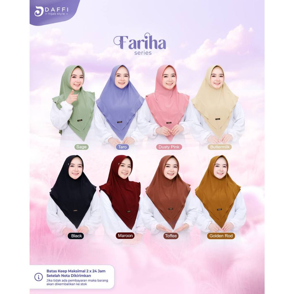 DAFFI FARIHA / HIJAB DAFFI / DAFFI / FARIHA / HIJAB INSTAN / HIJAB DEWASA / HIJAB DAILY / HIJAB JERS