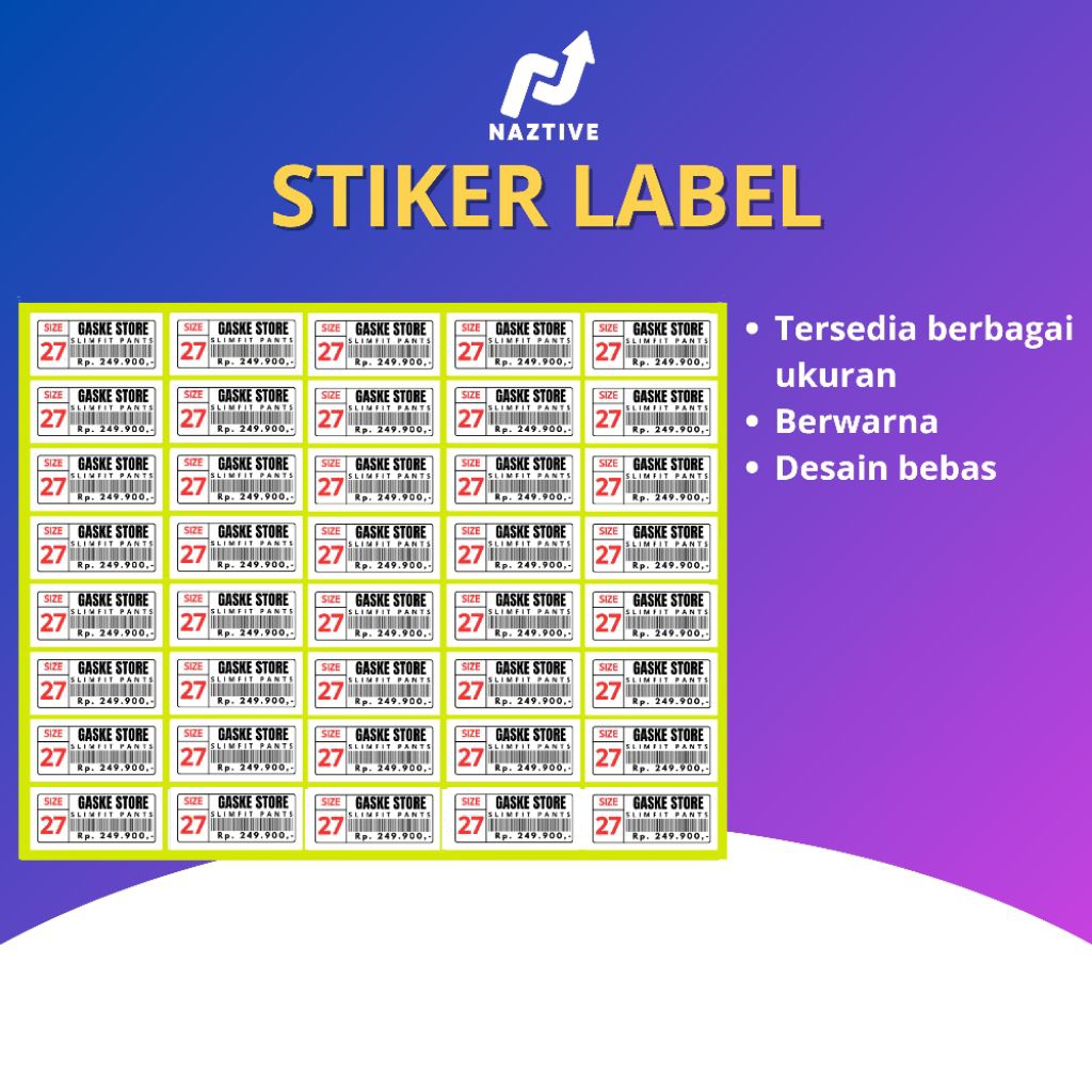 CETAK LABEL STIKER TAMU UNDANGAN LABEL SIZE CELANA