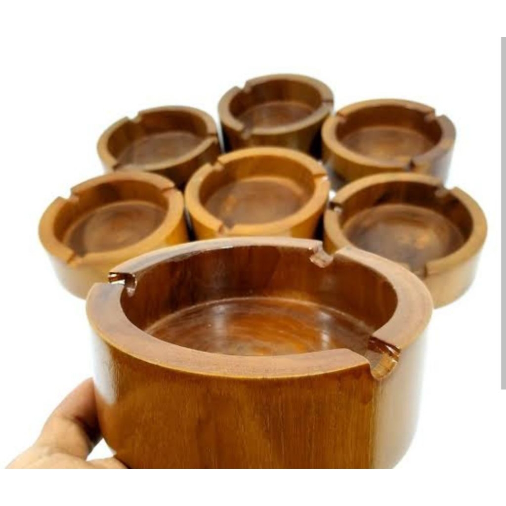 Asbak Kayu Jati Ukir