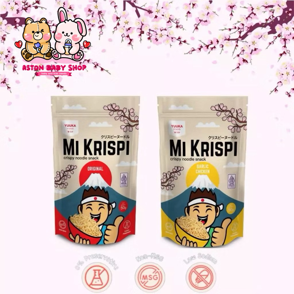 

Yuuka Mie Krispi Ayam Bawang / Mie Krispi Original 50gr - Snack Keripik Mie Tanpa MSG Tanpa Pengawet - Cemilan Mie Kering Kerupuk Mie