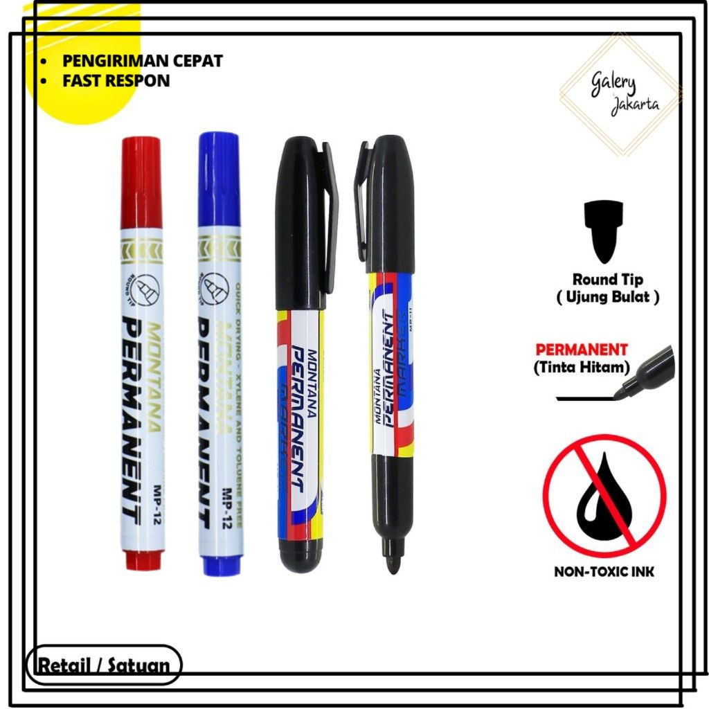 

GALERY Spidol 1Pcs MP 12 MP 11 Permanent Spidol BIsa Di Refil Hitam Biru Merah Bisa Diisi Ulang