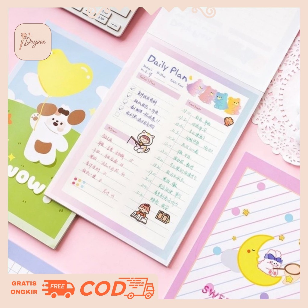 

Kertas Dekor Tulis Notepad Memo Daily Planner B5 Motif Bear - MB19