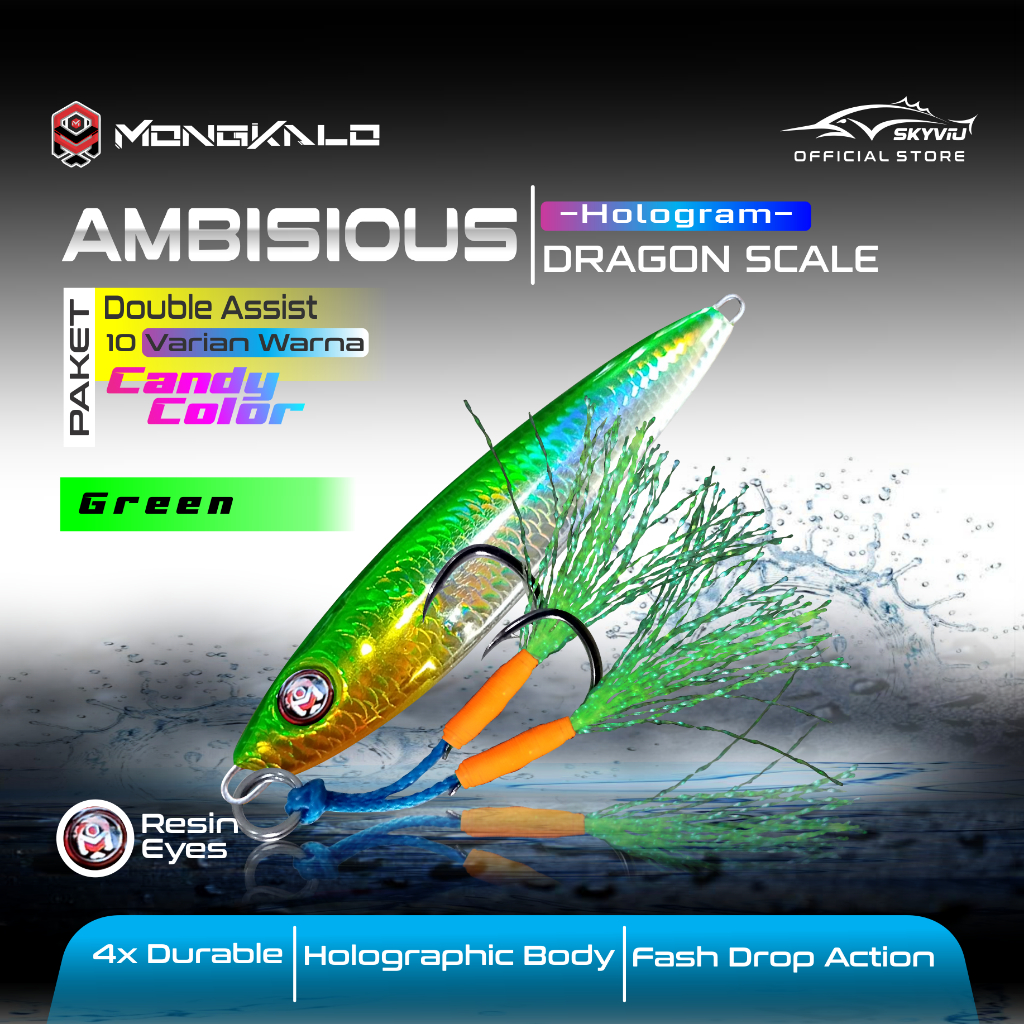 Mongkalo Ambisious Sisik-Kecil noGID noMotif Candy 30 Hijau