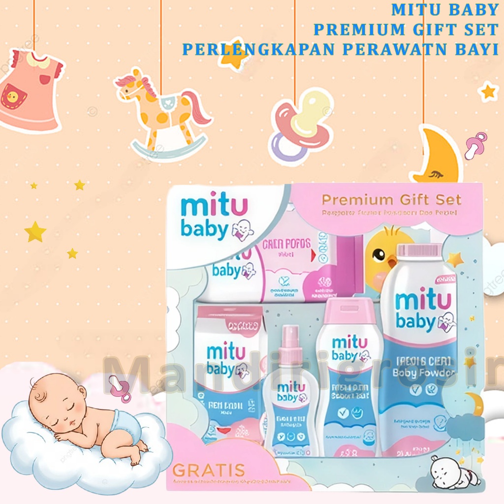 Premium Gift Set * Mitu Baby * Perlengkapan Perawatan Bayi * Isi Set 5pcs