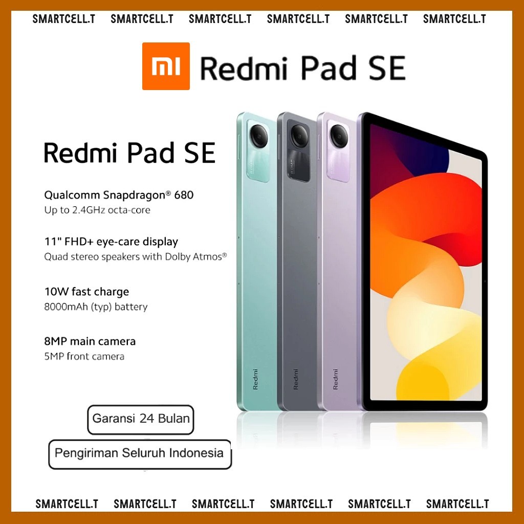 Tablet Xiaomi Redmi Pad SE 11 inci | Snapdragon 680 | Android 13 | RAM 8GB + ROM 256GB