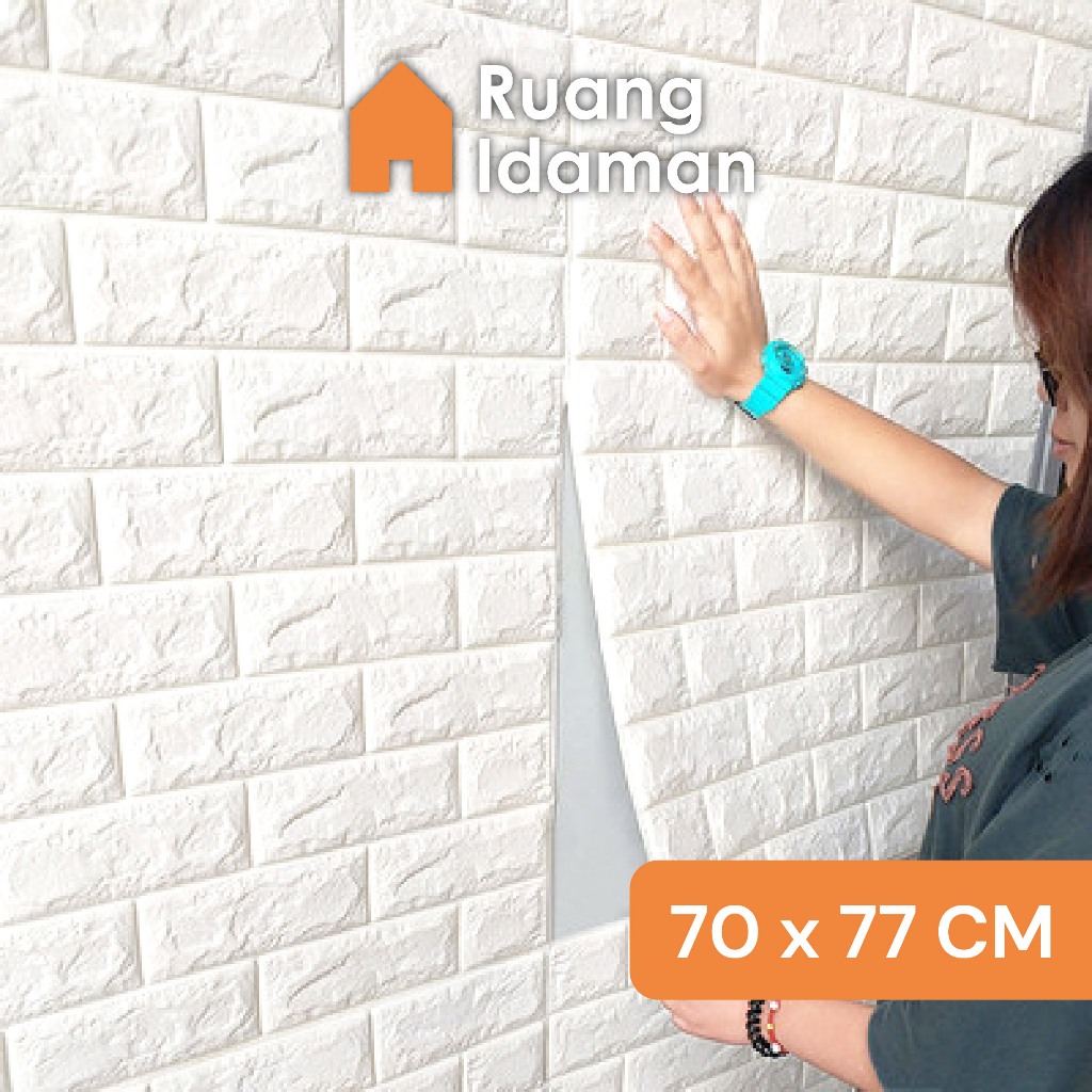 Wallpaper Foam Dinding 3D Kamar | Wallfoam Timbul Bata Motif 70x77cm