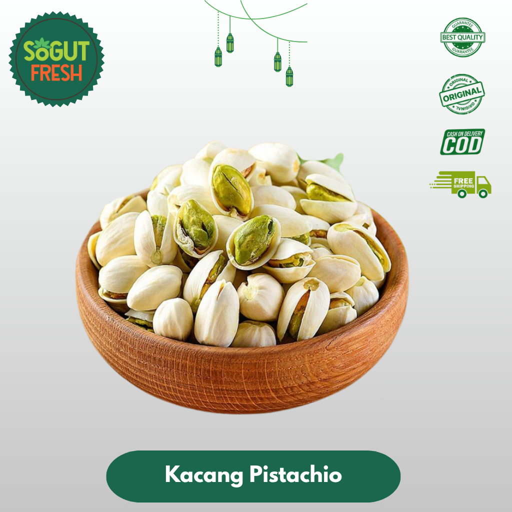 

Sogut Fresh Kacang Fustuk / Pistachio 1kg Kulit Roasted Matang Oleh Oleh Haji dan Umroh