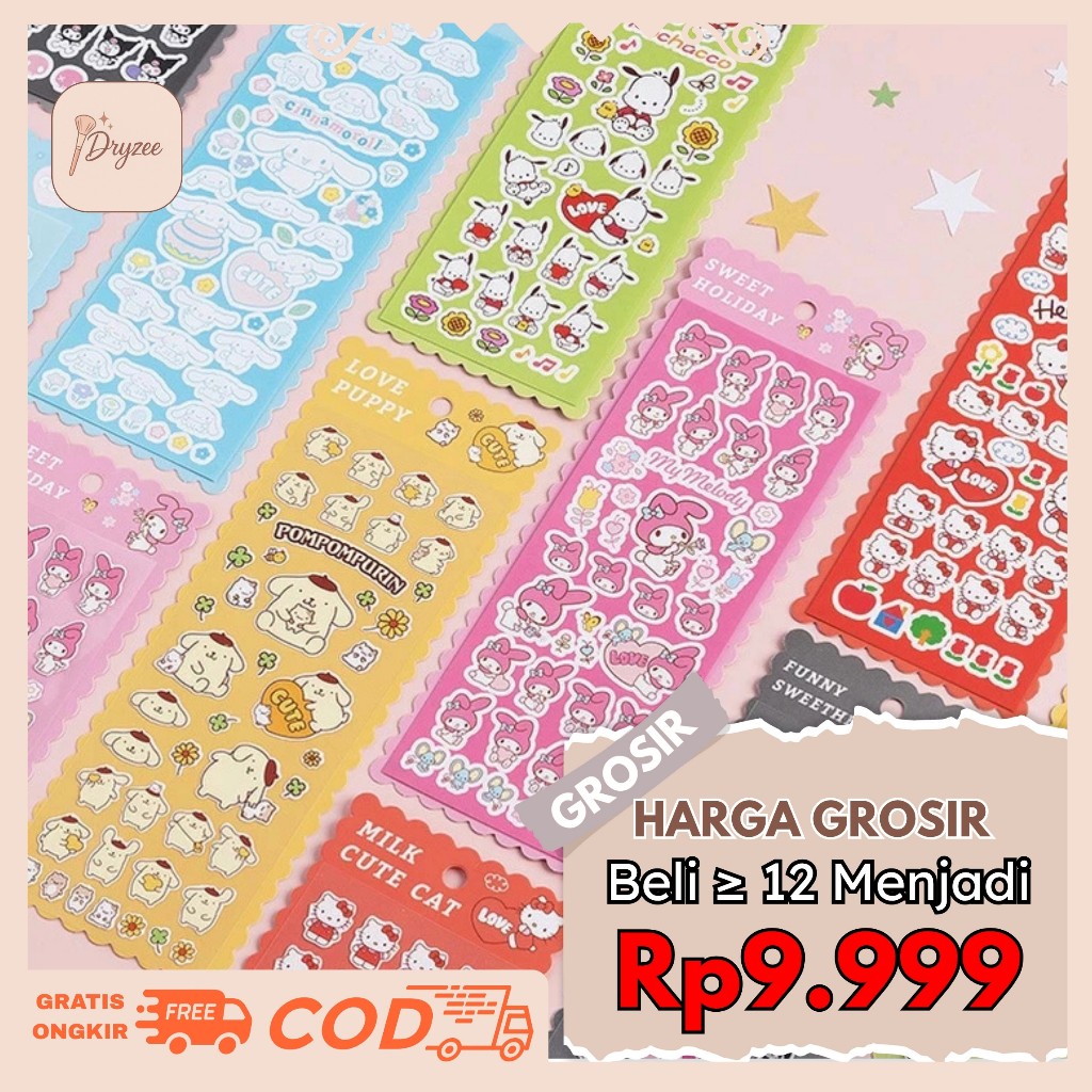 

Stiker Pack Sanrio Hello Kitty Kuromi Melody Sticker 1 Pack SN10