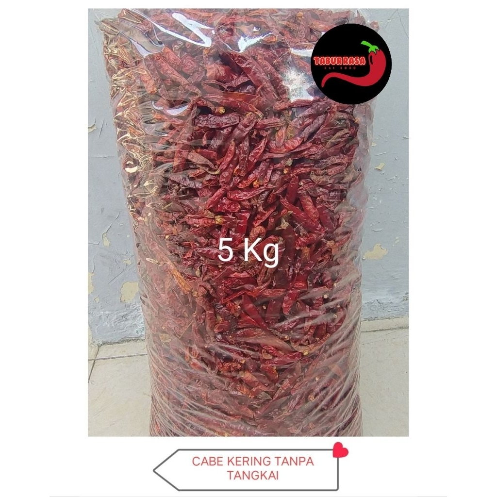 

CABE RAWIT KERING / CABAI TEJA KERING TANPA TANGKAI 5 KG GRADE MEDIUM