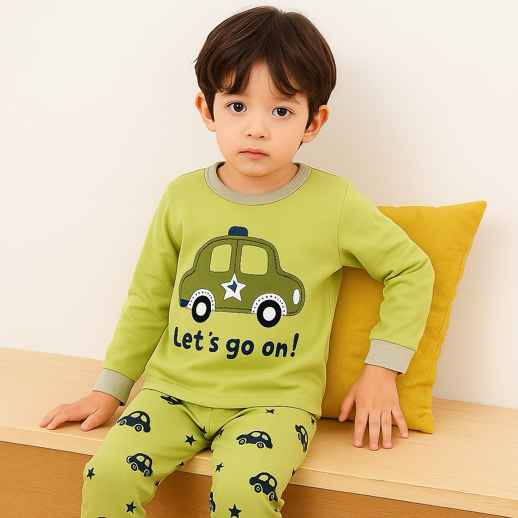 Piama Anak Perempuan/Laki Laki Terbaru Umur 1-10 Tahun Piama Anak Terbaru Desain Simpel Lucu Model K