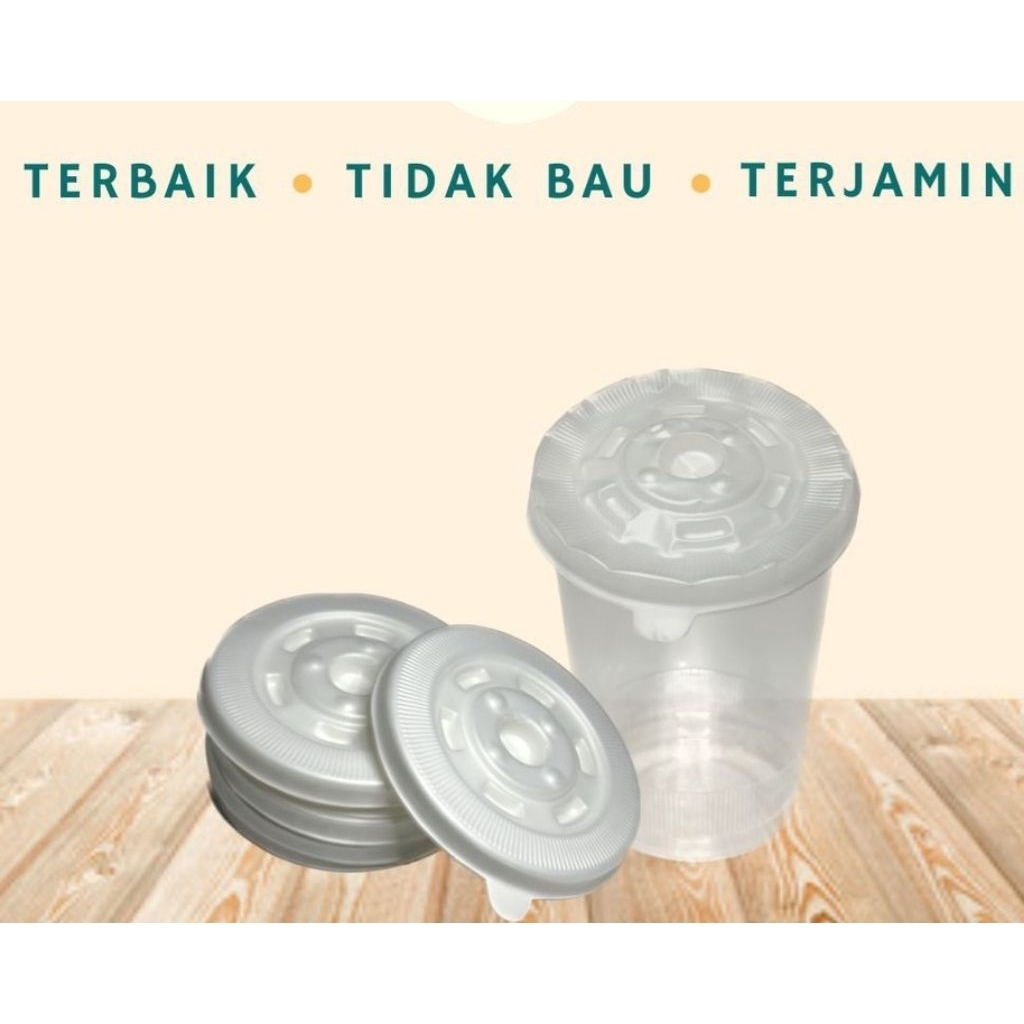 TUTUP GELAS PLASTIK DATAR BUTEK POP ICE OZ