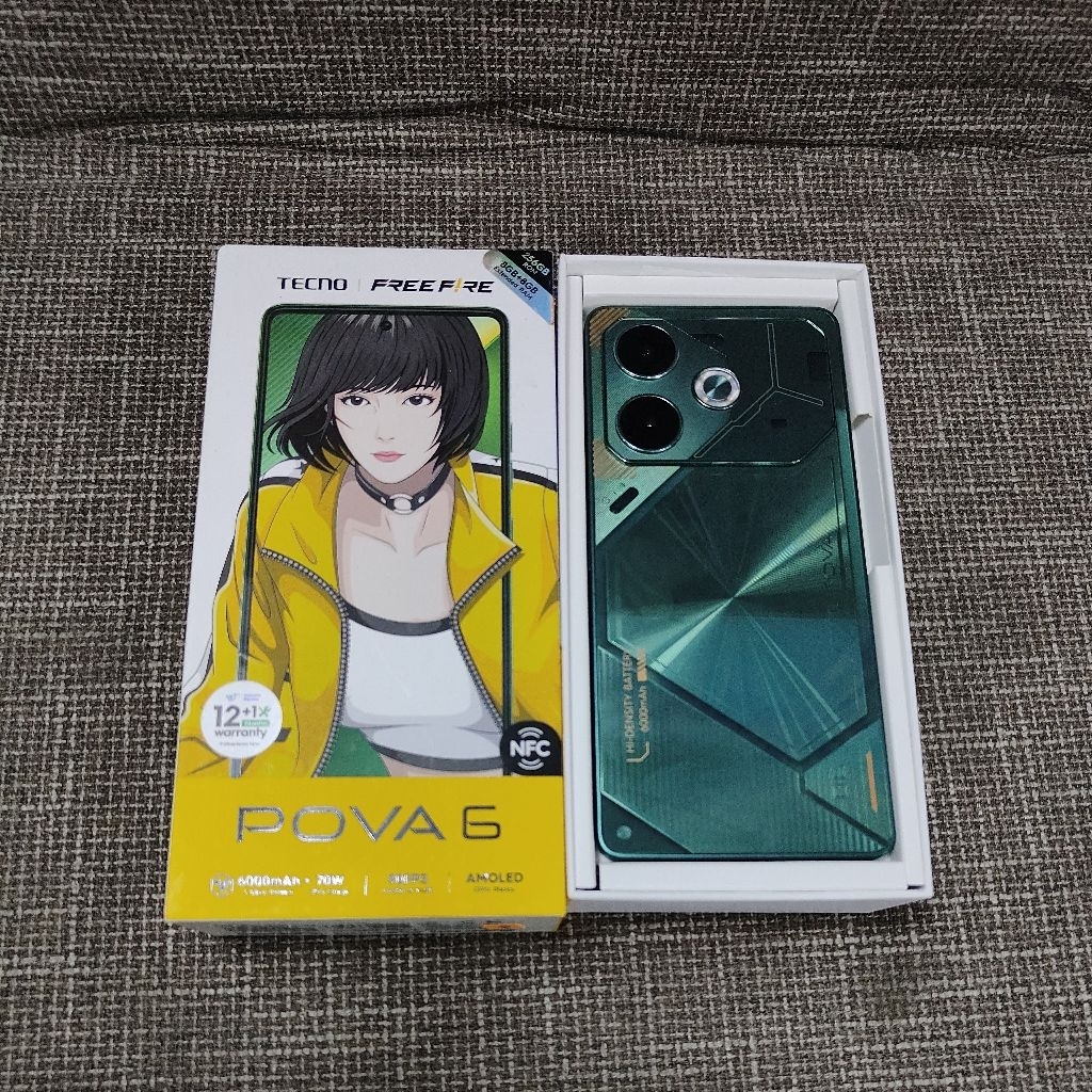 Tecno pova 6 8/256 second fullset ori garansi resmi