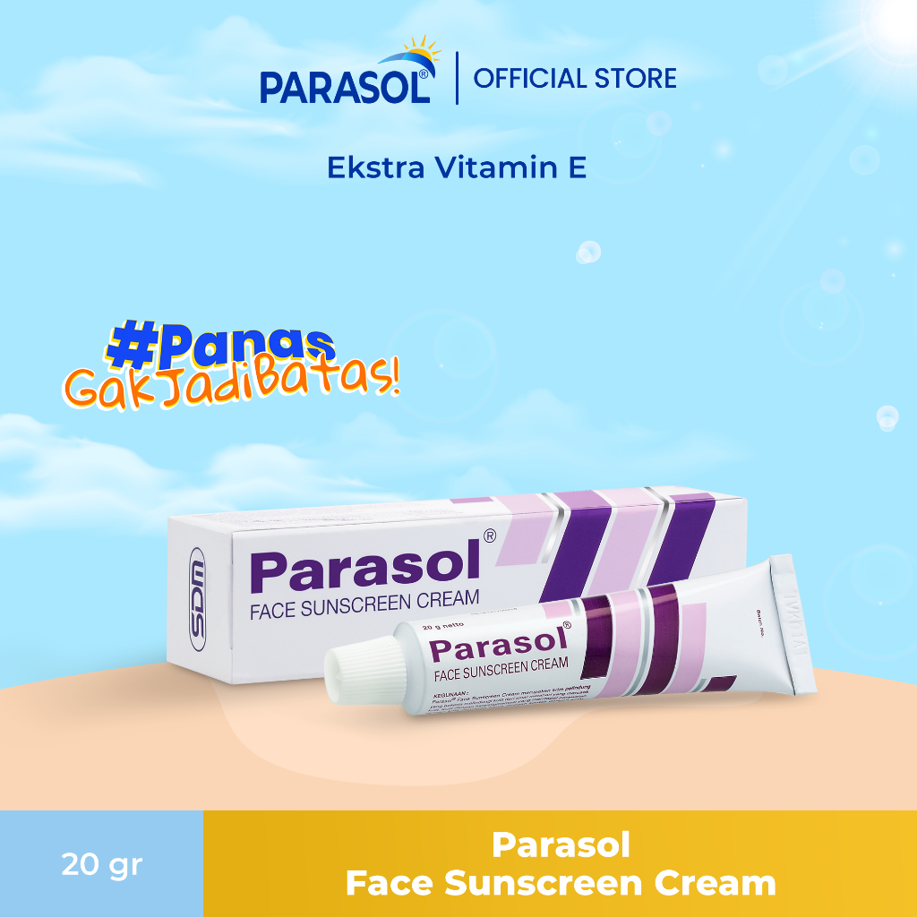 Parasol Cream Wajah 20 gr  [ Sunblock Parasol Water Resistant Tabir Surya Perawatan Muka dan Badan T