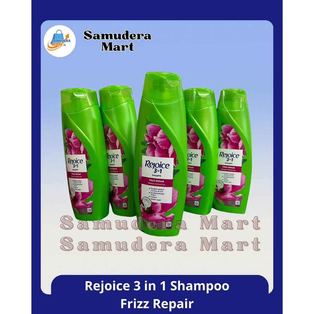 SHAMPOO REJOICE 3 IN 1 FRIZZ REPAIR 340 ML DENGAN COCONUT OIL