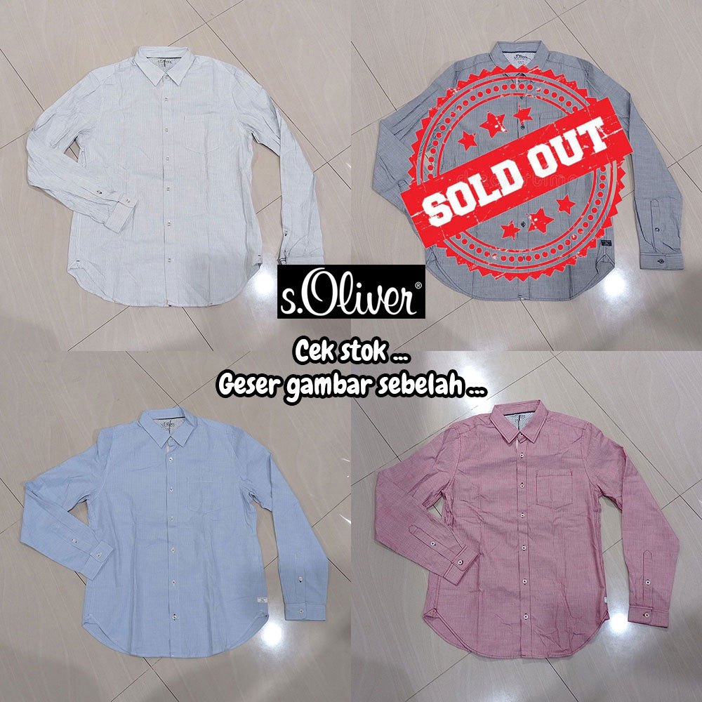 Kemeja Pria Lengan Panjang Ori S.OLIVER Garis-Garis (SO5512)