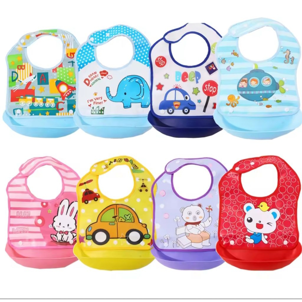 M1 Celemek makan bayi anti air waterproof Celemek Makan Bayi Waterproof