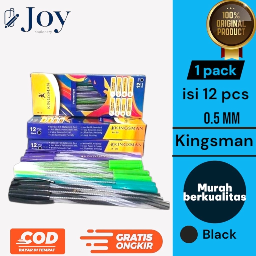 

Pulpen / Bolpen Kingsman ulir lilin ( isi 12 pcs )