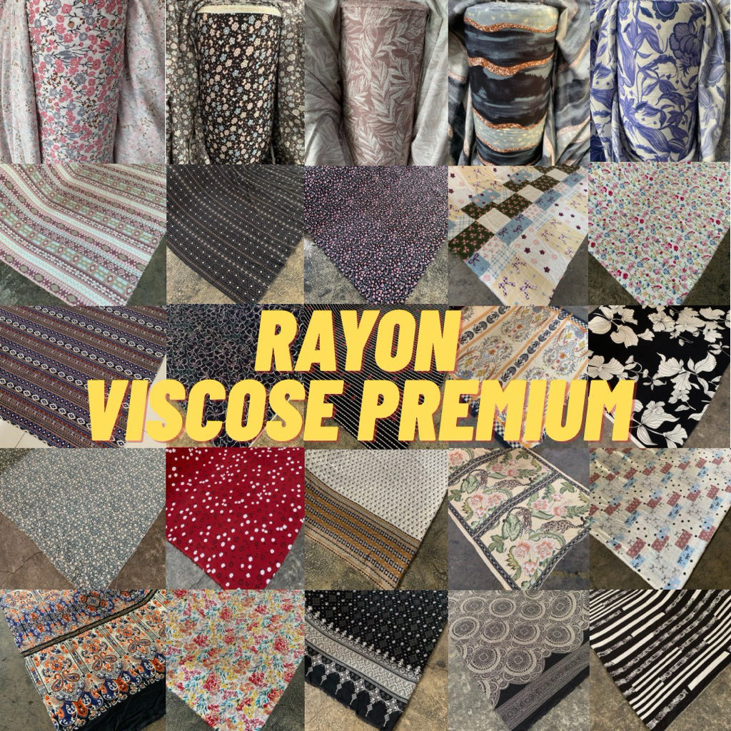 Kain Katun Rayon Viscose Premium Katun Rayon Rayon Motif Rayon Premium Daster Kemeja Piyama Tunik