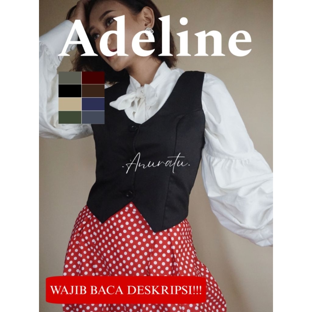 ADELINE Vest Wanita Vintage Aesthetic RetroAnuratu Store Official terlaris
