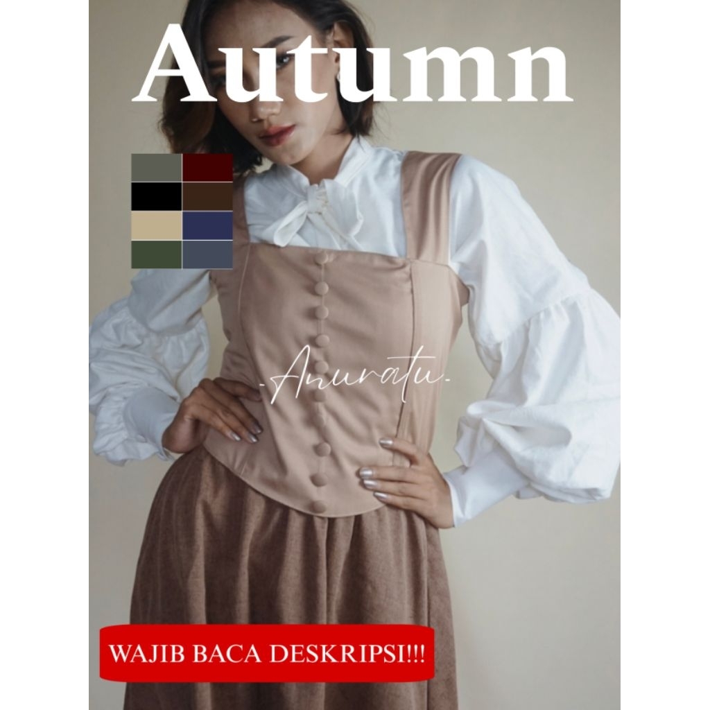 AUTUMN Vest Wanita vintage retro cottagecore|Anuratu store official