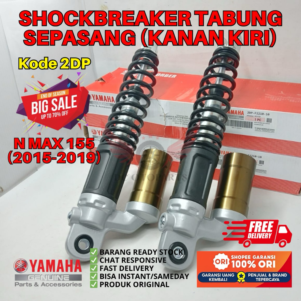 2DP SHOCKBREAKER TABUNG SEPASANG KANAN KIRI NMAX 155 ORIGINAL YAMAHA GENUINE PARTS, SHOCKBREAKER TAB