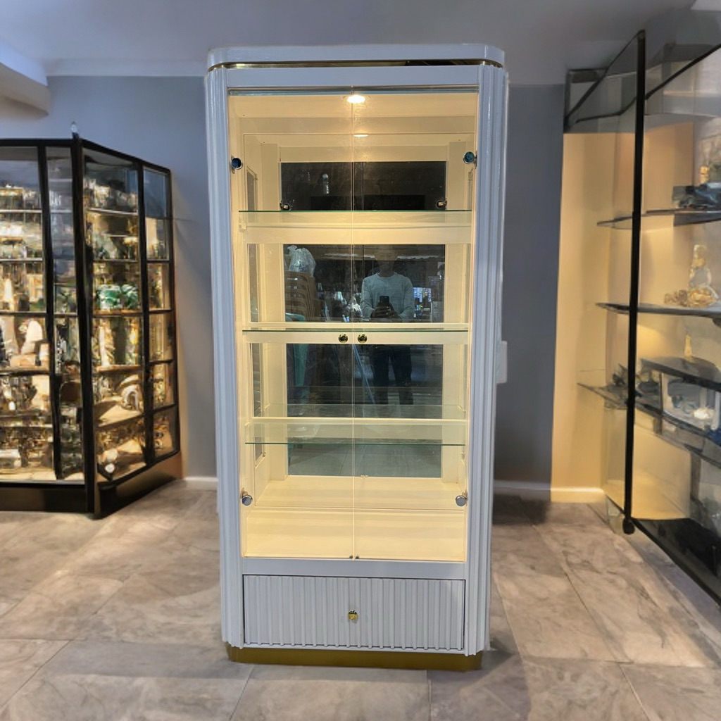 Lemari Hias Kaca / Lemari Kaca Pink / Bisa custom