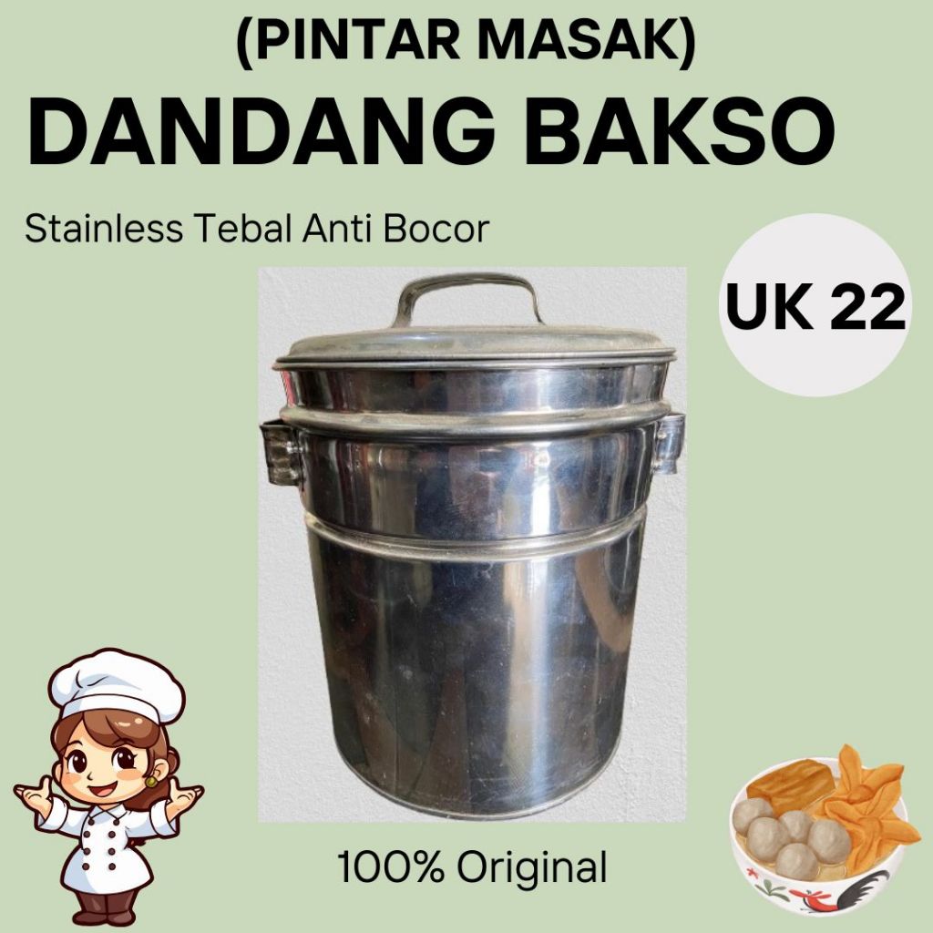 Dandang Bakso Size 22 Stainless Anti Bocor
