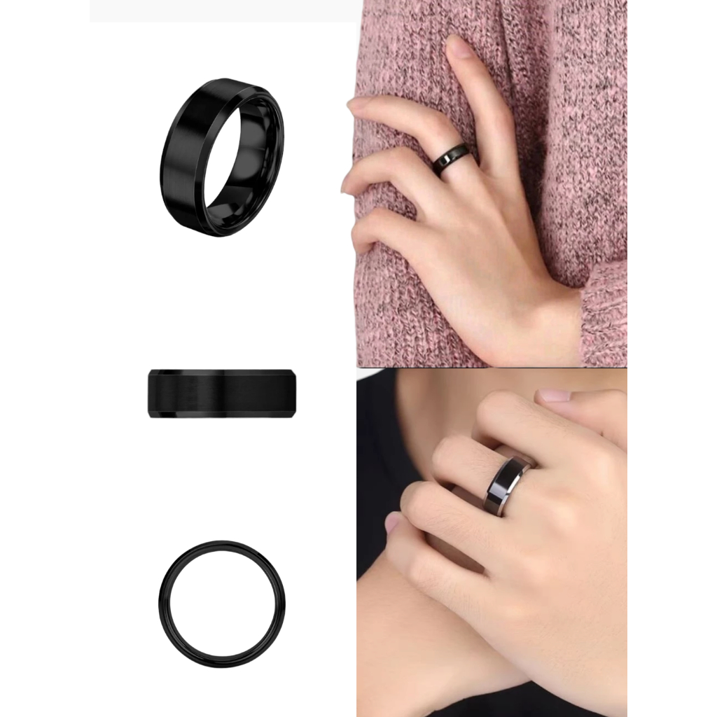 Cincin Titanium Couple Hitam Polos / Cincin Titanium Hitam Couple Rings cincin