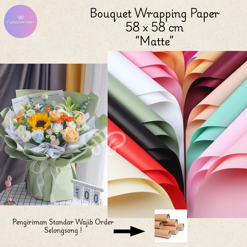 

[Per Lembar] Solid Color Bouquet Wrapping / Kertas Buket / Cellophane Paper / Matte Wrapping Paper
