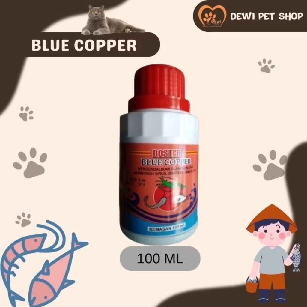 Obat ikan Boster Blue Cooper 100 ml Boster ikan + BUBBLEWRAP