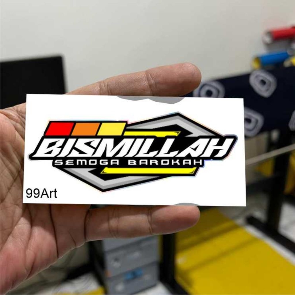 

A98, stiker bismillah, bismillah, stiker pengingat, stiker reflektive nyala dan hologram