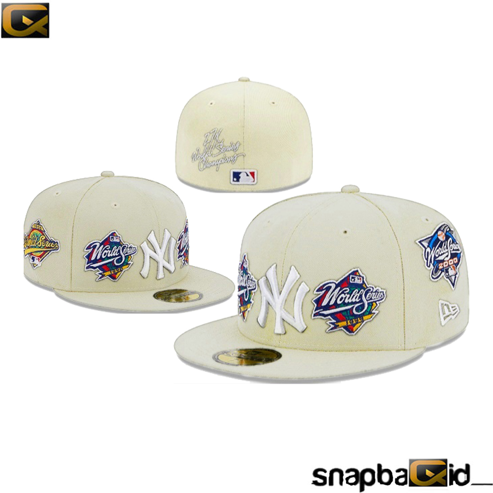 Topi NY Yankees White World Series Fitted Buildup Import