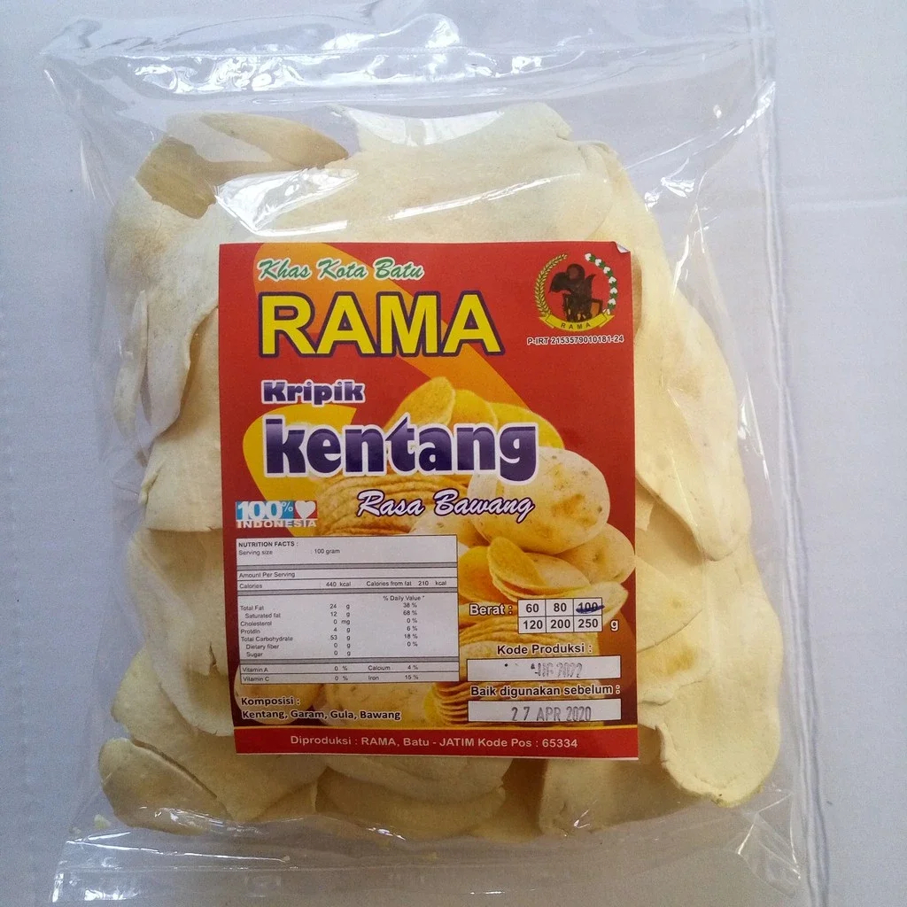 

Keripik Kentang Rama Rasa Bawang khas Kota Batu Enak Gurih Besar
