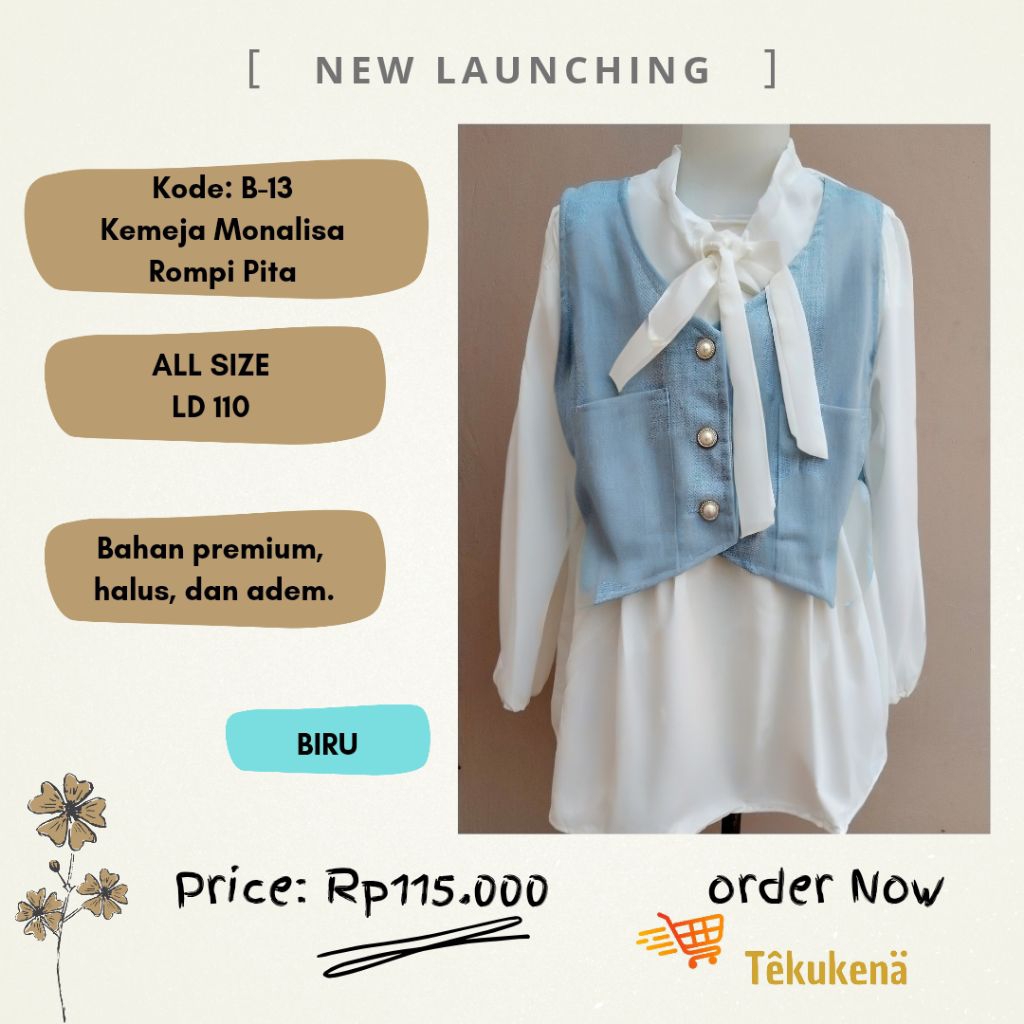 Blouse Monalisa Silk Rompi Semiwool/ Blouse kantor/ Atasan murah/ Blouse Kemeja kuliah/ Kemeja casua