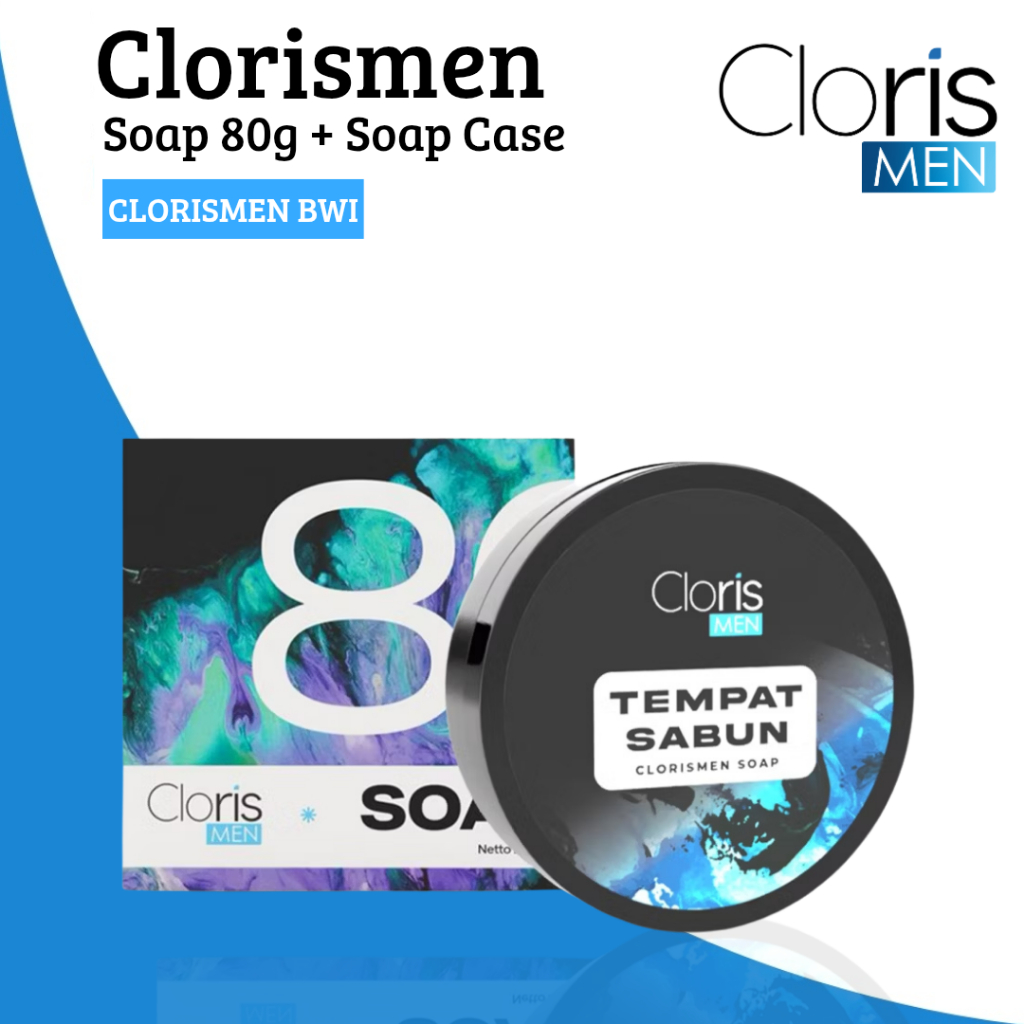 Clorismen Paket Make it Simple Sabun Cloris Men Soap 80gr Dan Tempat Sabun Pembersih Muka Dan Pemuti