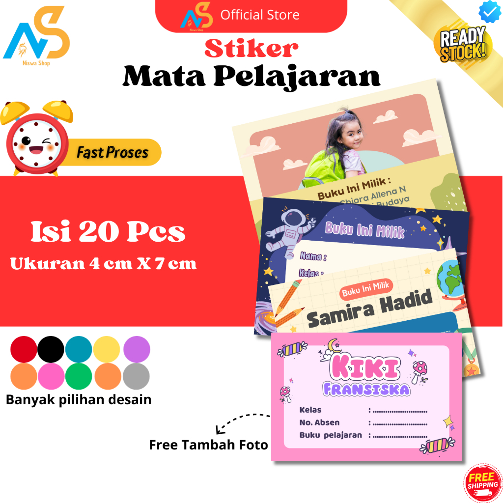 

Stiker Mata Pelajaran - Label Buku Pelajaran - Bebas Request Tema Desain - Custom Nama Bisa Pakai Foto - Stiker label - Stiker buku