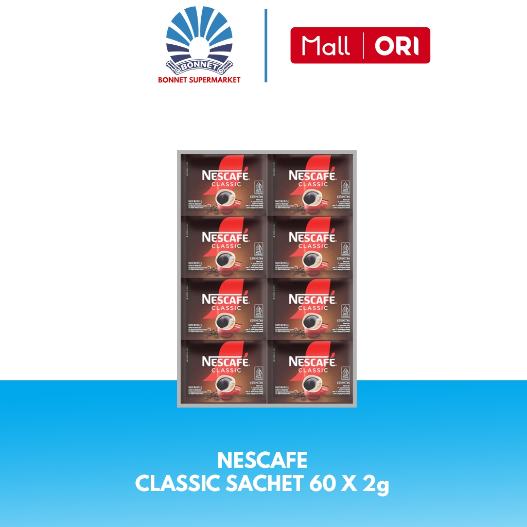 

Nescafe Classic Sachet 60 X 2g - Kopi Instan tanpa ampas