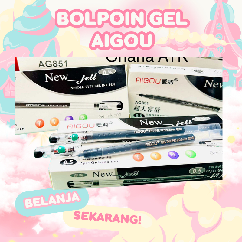 

[1 PACK] PROMO PULPEN GEL AIGOU ZUIXUA NEW JELL ISI 12PCS||NirmalaPena