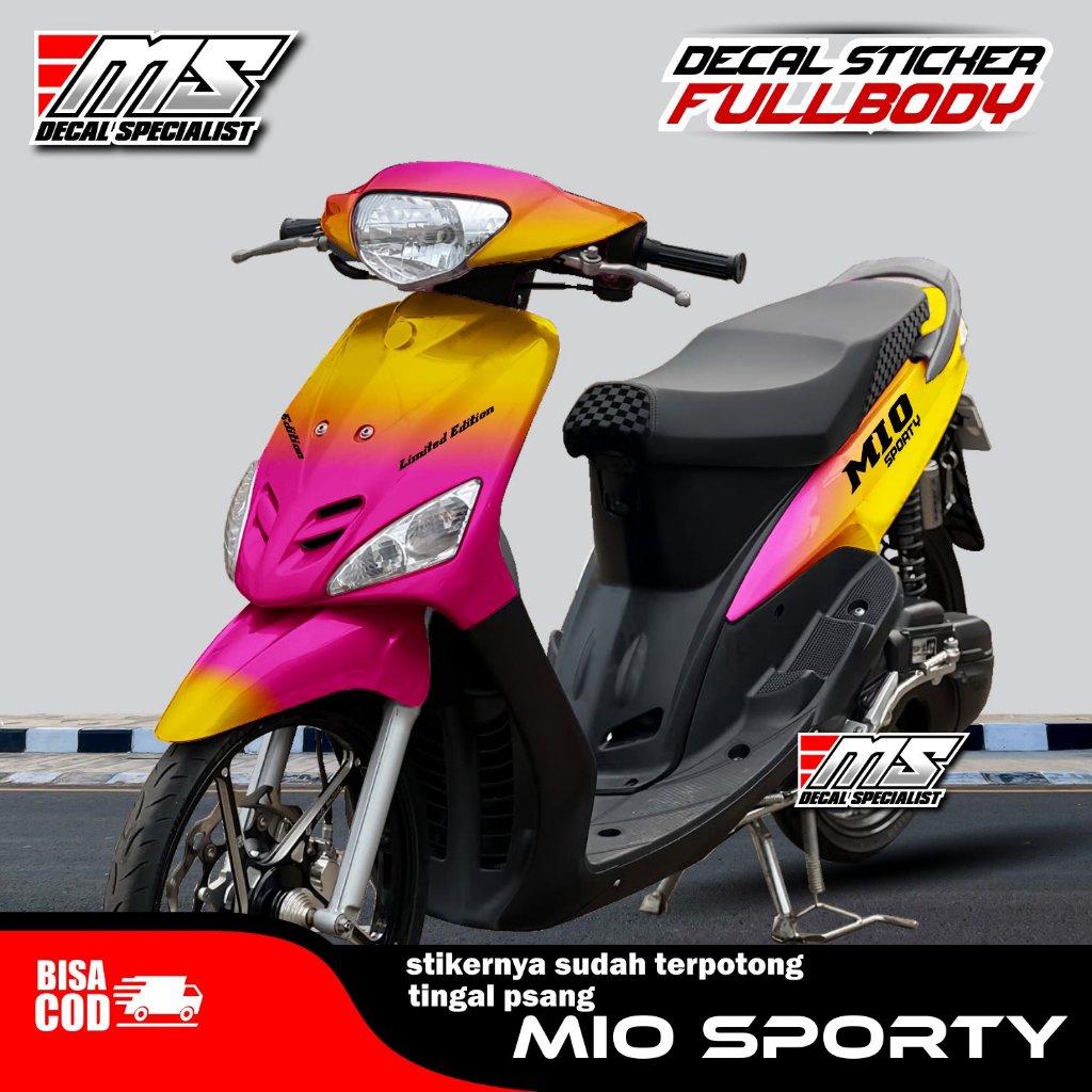 Decal stiker Yamaha Mio sporty Full body Warna Bunglon pink