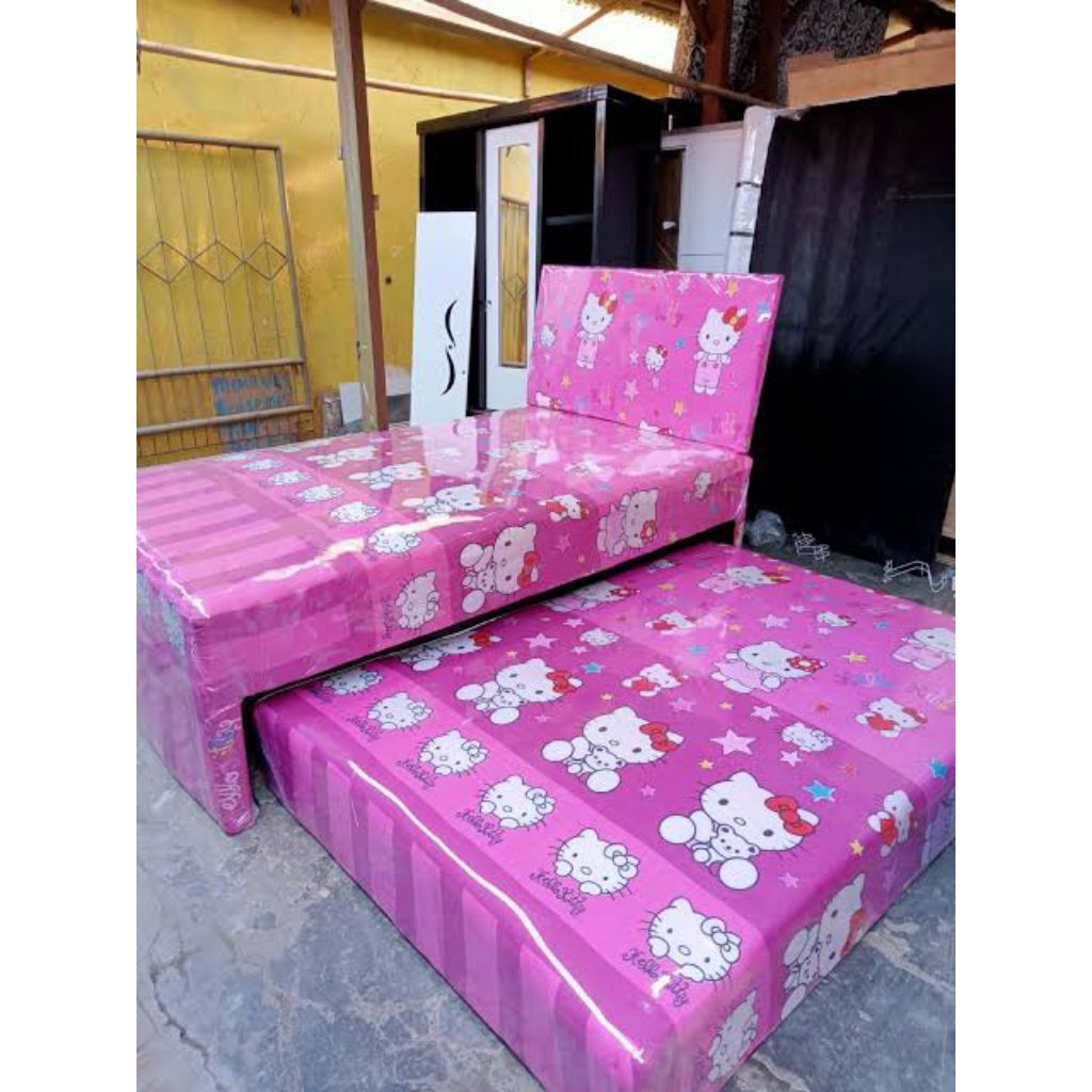 KASUR ANAK KARAKTER 2IN1 ATAS BAWAH 2 TINGKAT / SPRINGBED KARAKTER ANAK 100x200 90x200 120x200 / kas