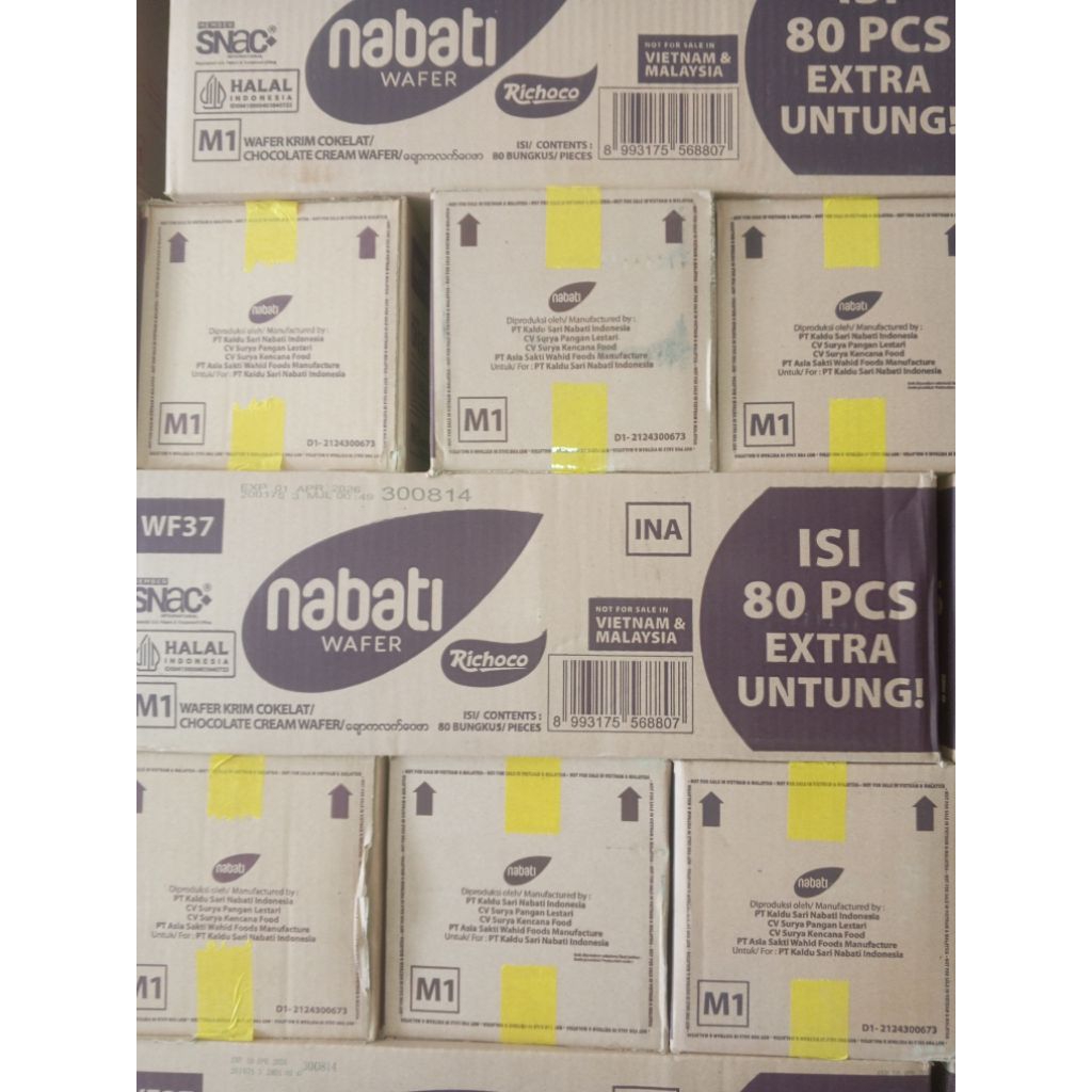 

Wafer Nabati M1 nabati 2000 aneka rasa 1dus 80pcs